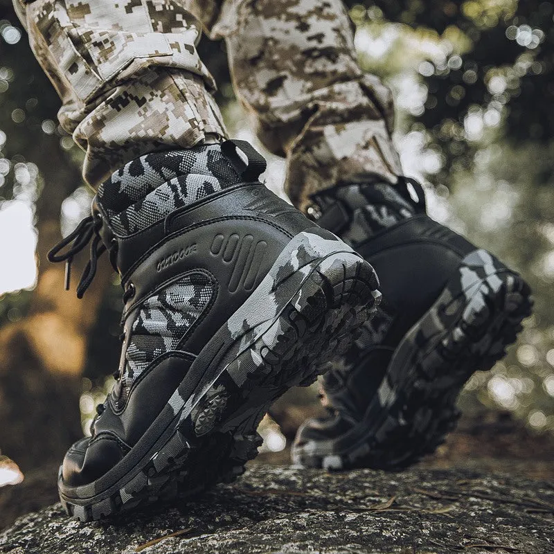 Men's Winter Tactical Military Combat Suede Leather Boots