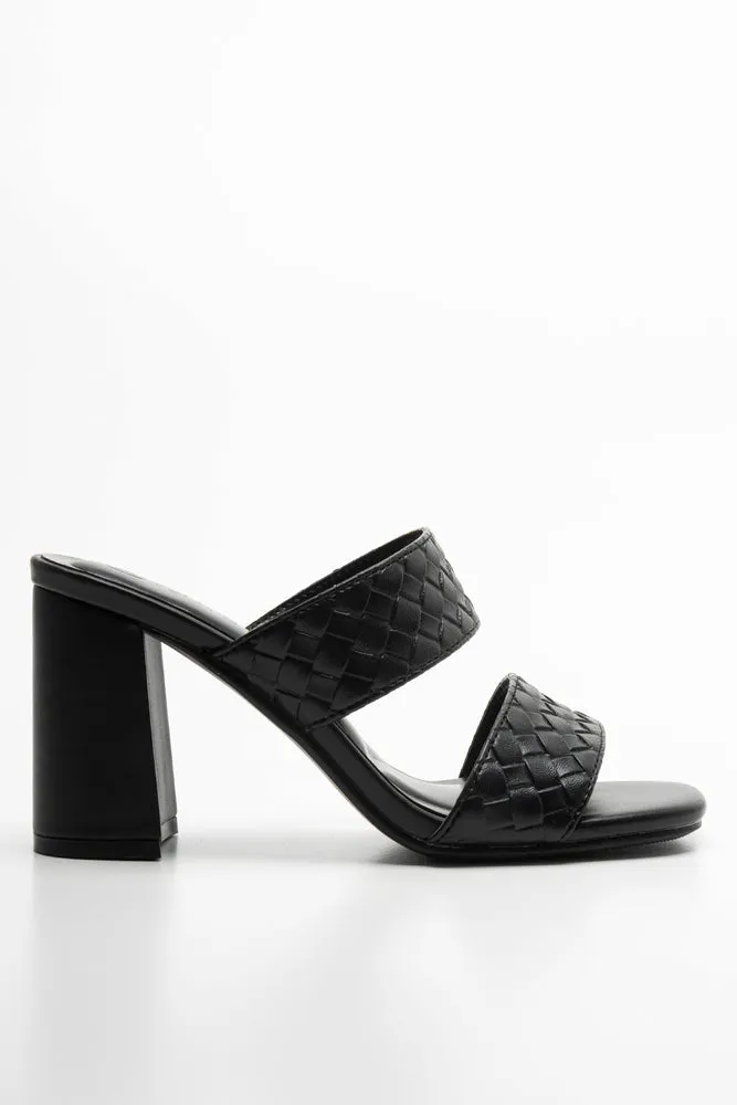 Mule Heeled Sandal Black