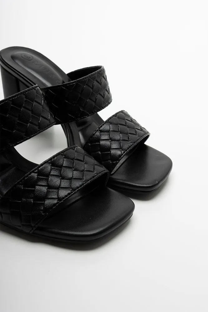 Mule Heeled Sandal Black