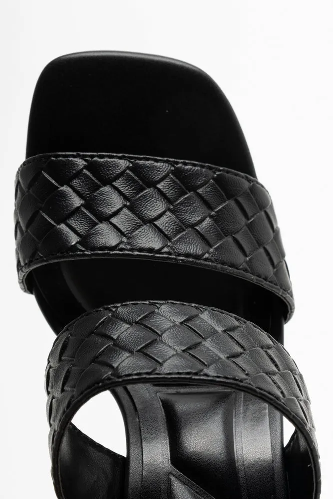 Mule Heeled Sandal Black