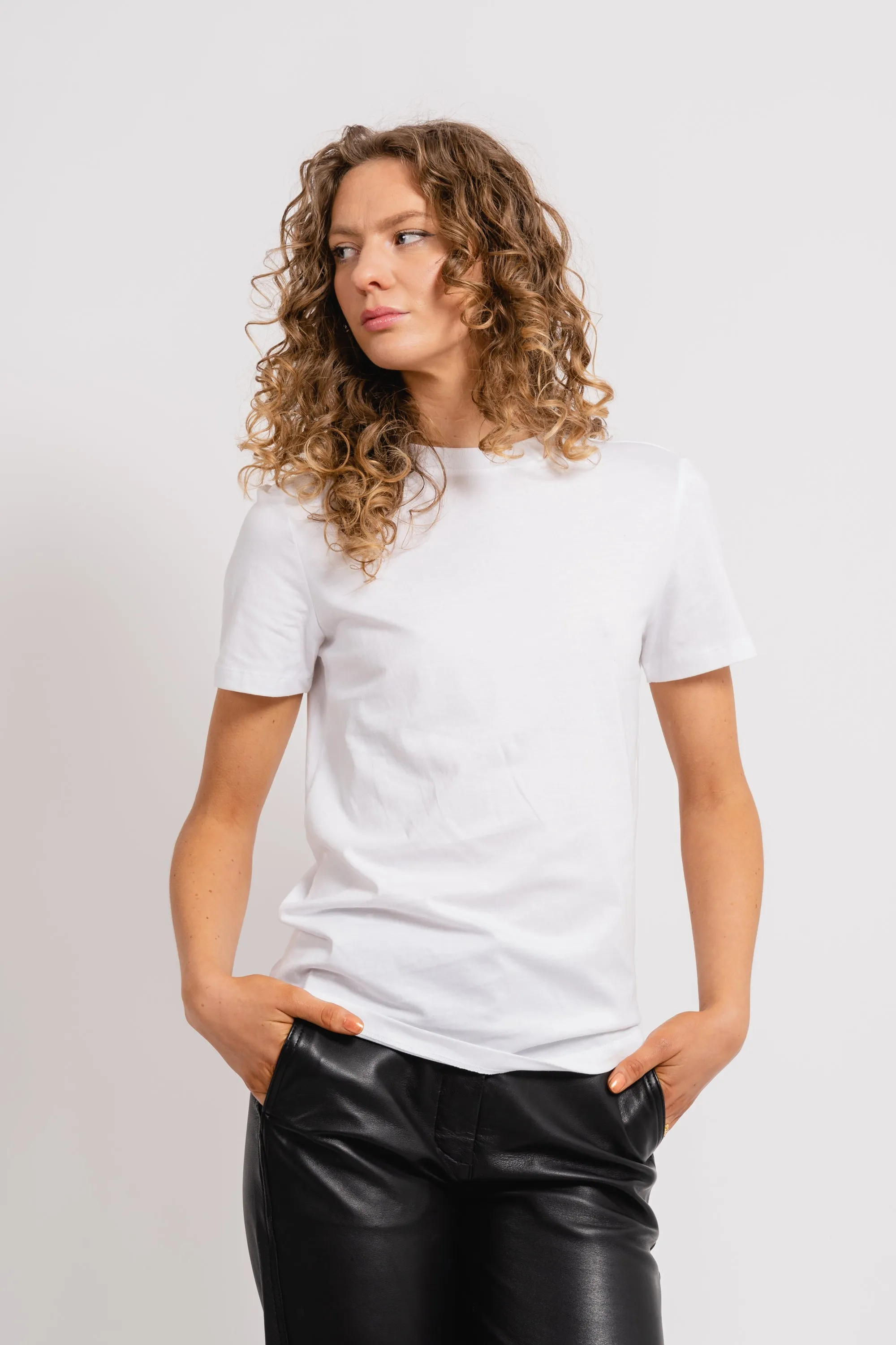 Myessential Ss O-Neck Tee - Bright White