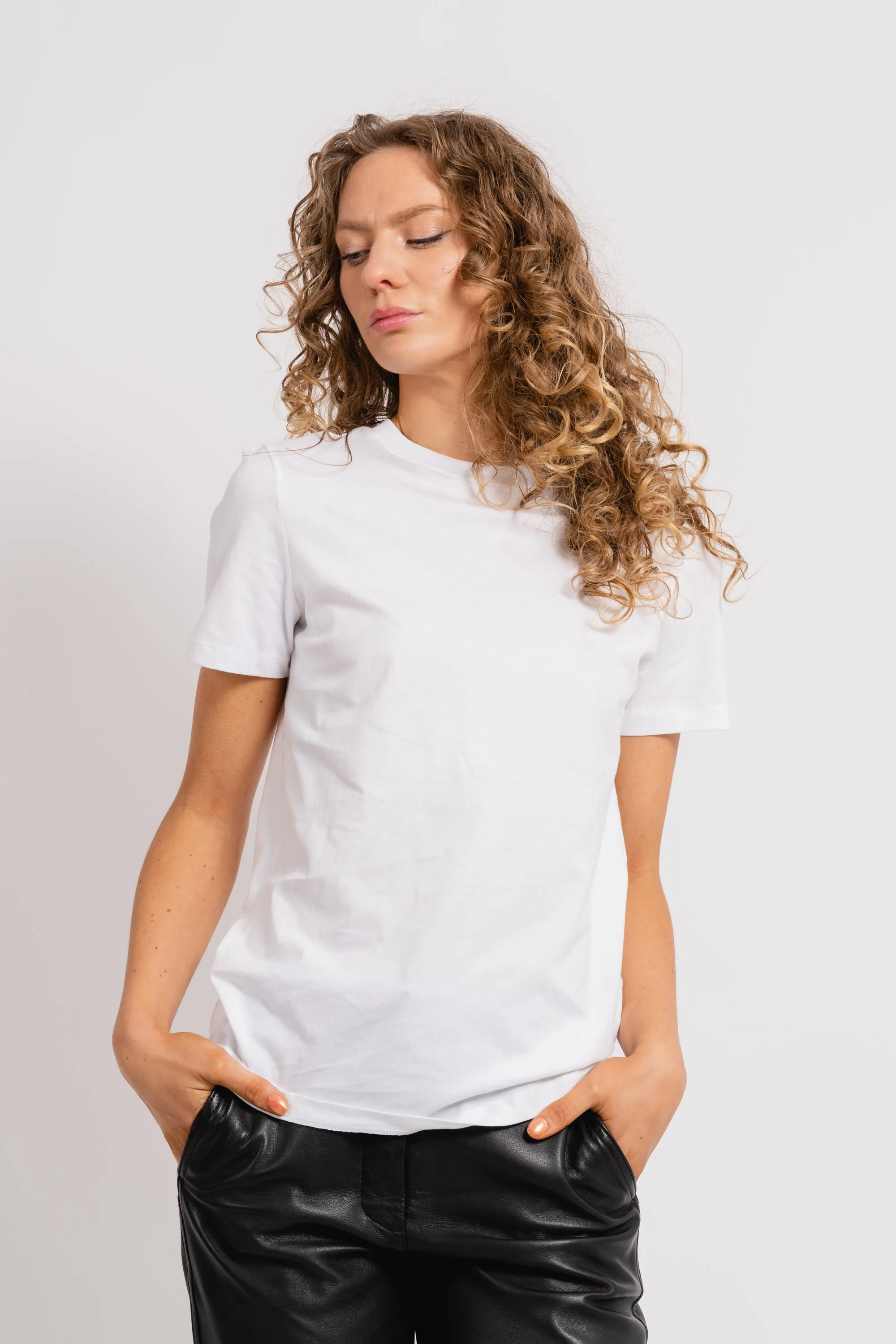 Myessential Ss O-Neck Tee - Bright White