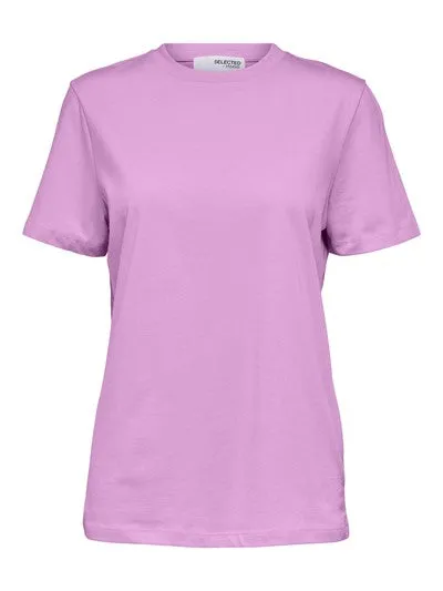 Myessential Ss O-Neck Tee - Cyclamen