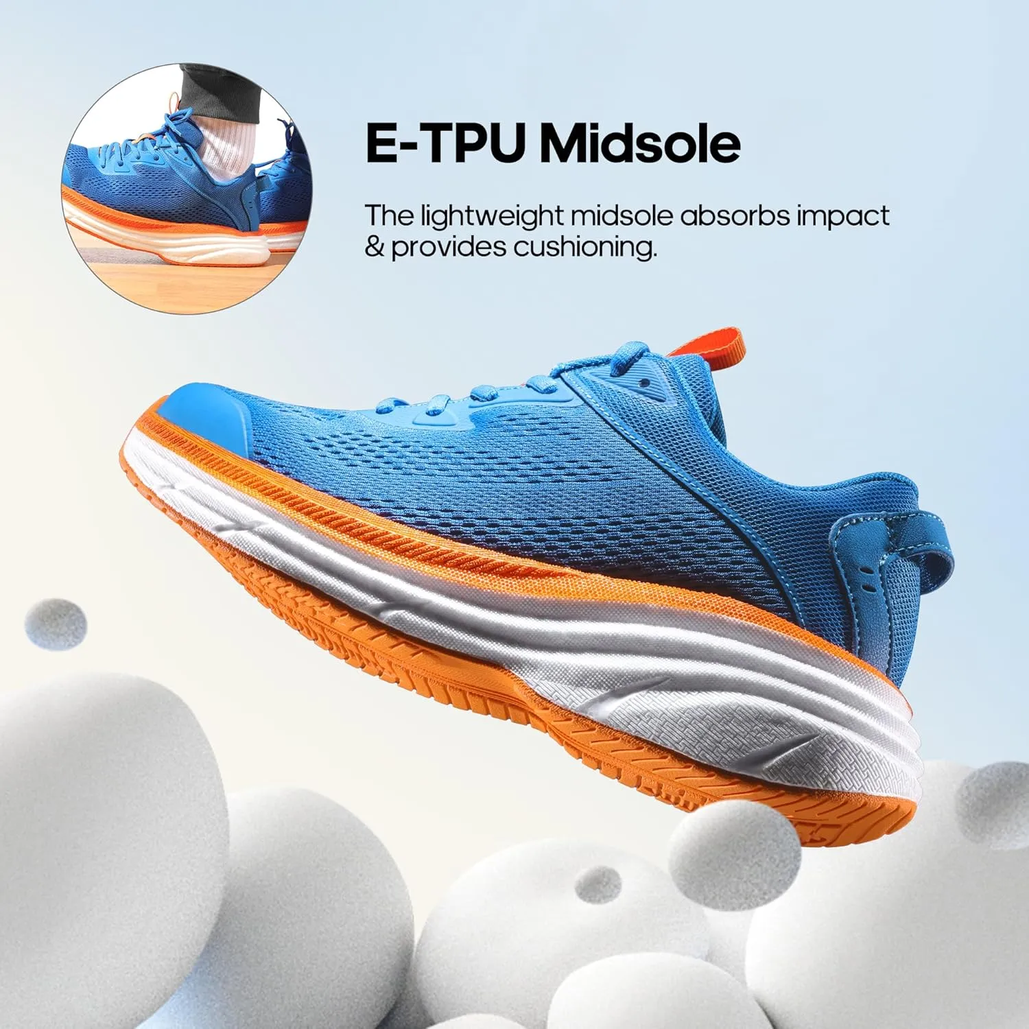 NORTIV 8 Men's Running Walking Tennis Shoes Comfortable Cushioning Non-Slip Breathable Athletic Gym Workout Cross Trainer Jogging Sneakers