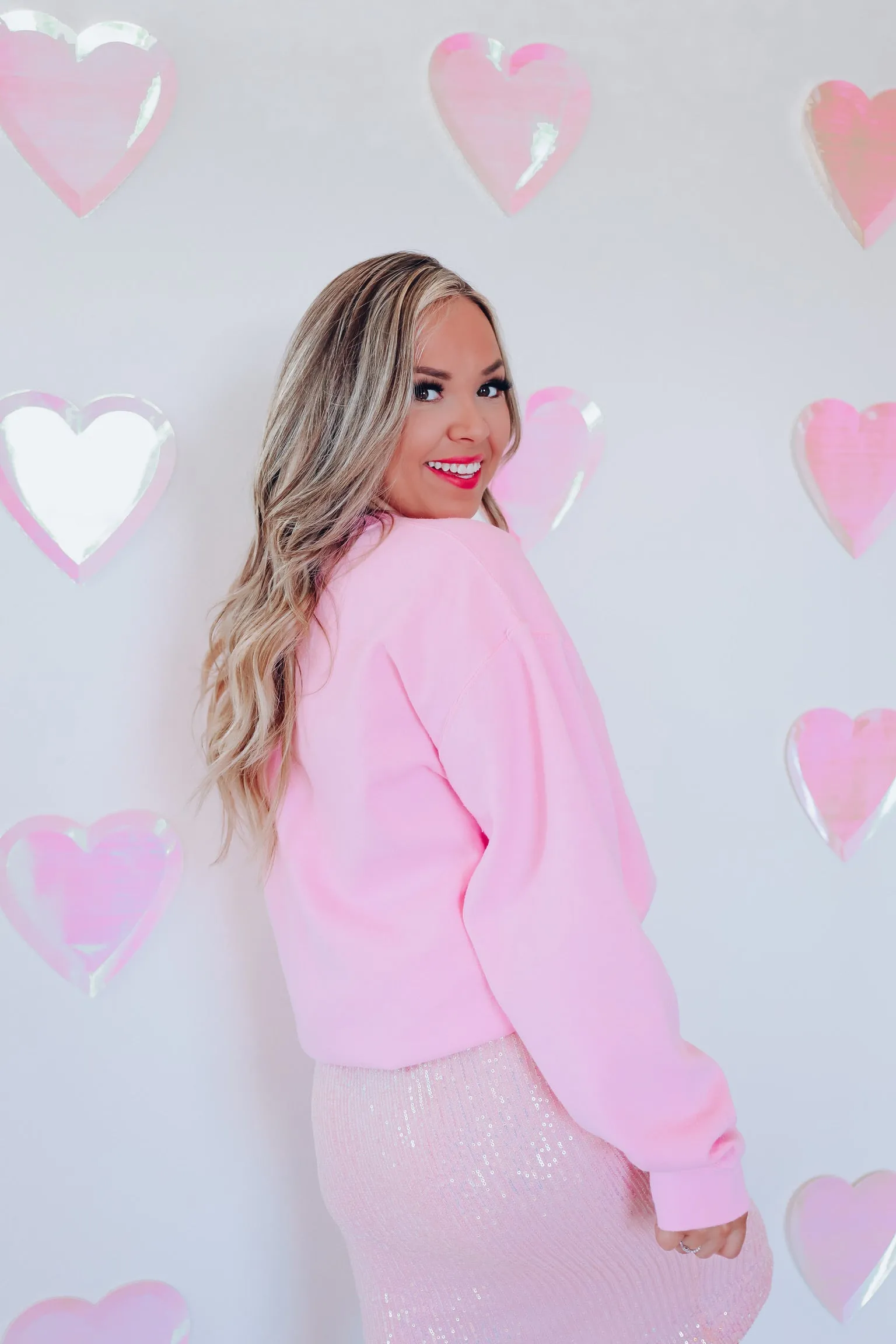 Pink Howdy Patch Graphic Sweatshirt