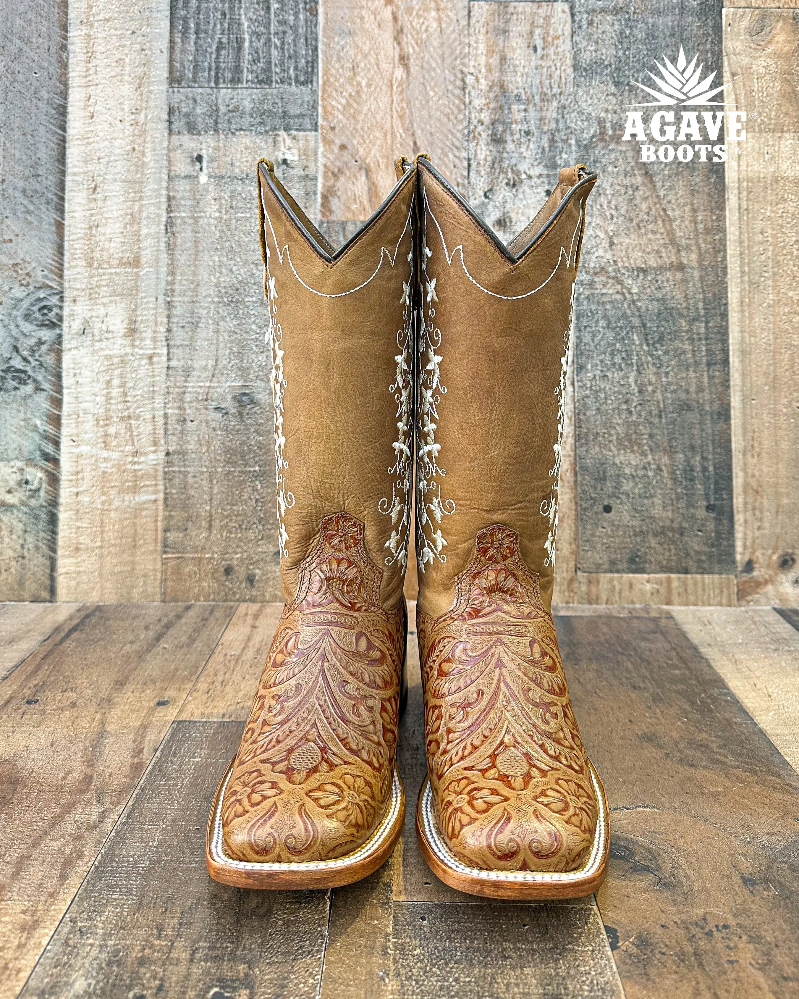 "TANIA" TOOLED | WOMEN SQUARE TOE BOOTS