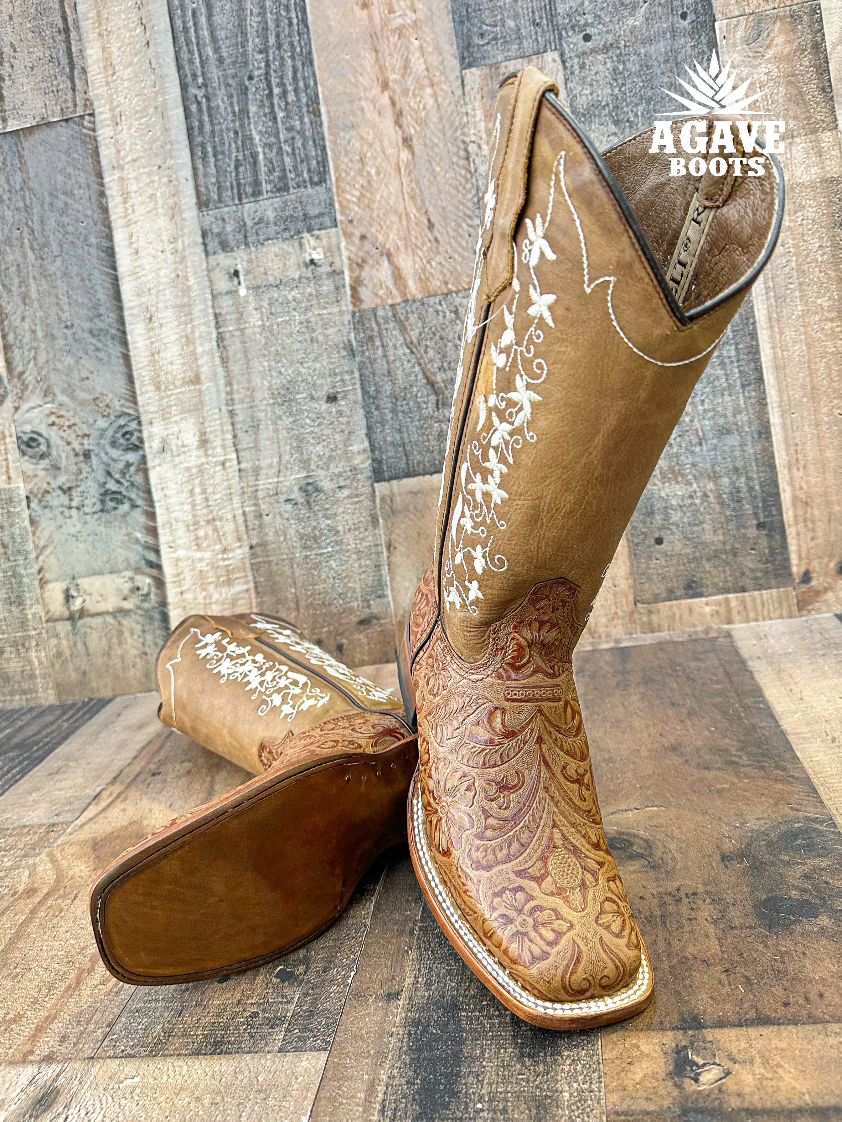 "TANIA" TOOLED | WOMEN SQUARE TOE BOOTS