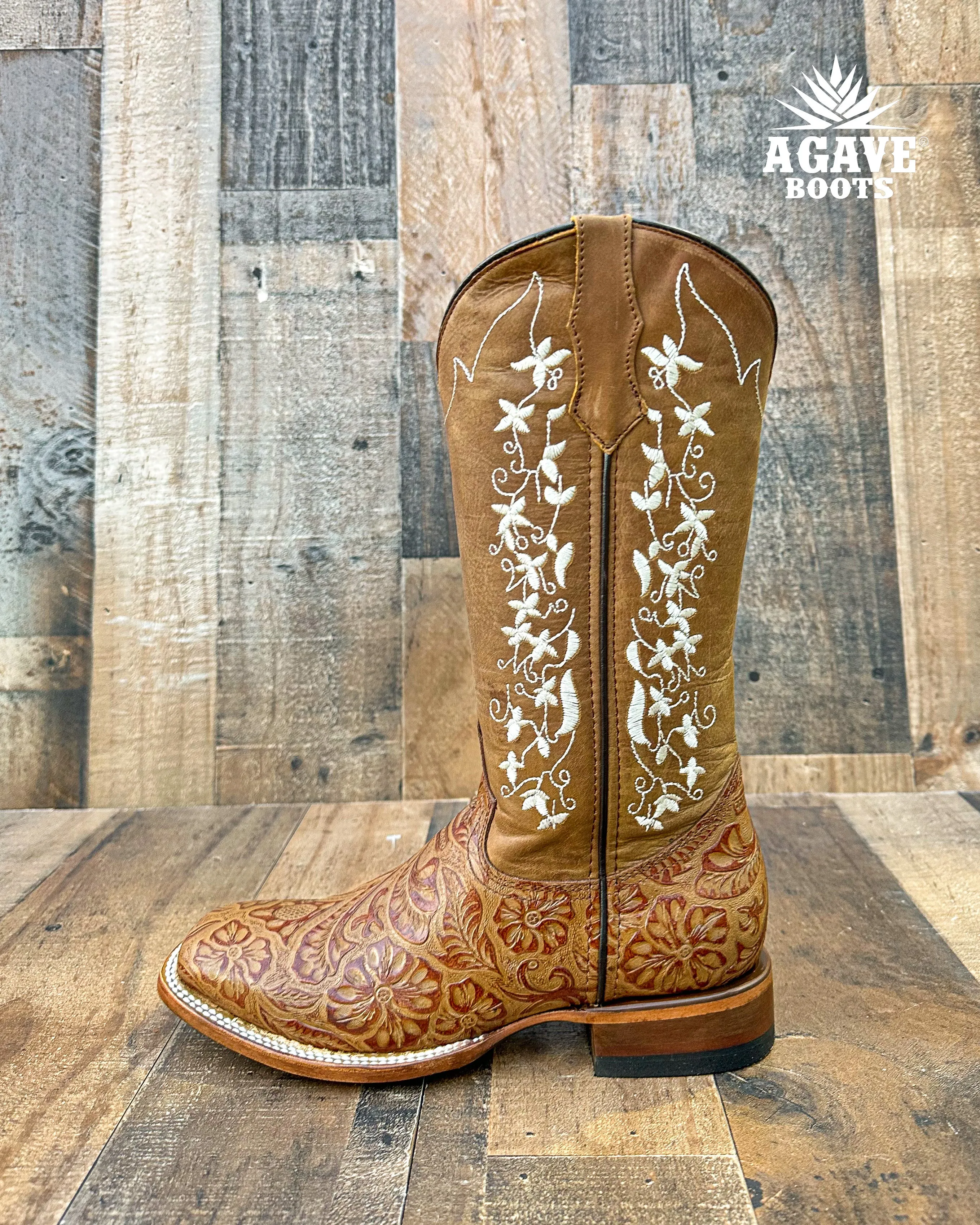 "TANIA" TOOLED | WOMEN SQUARE TOE BOOTS