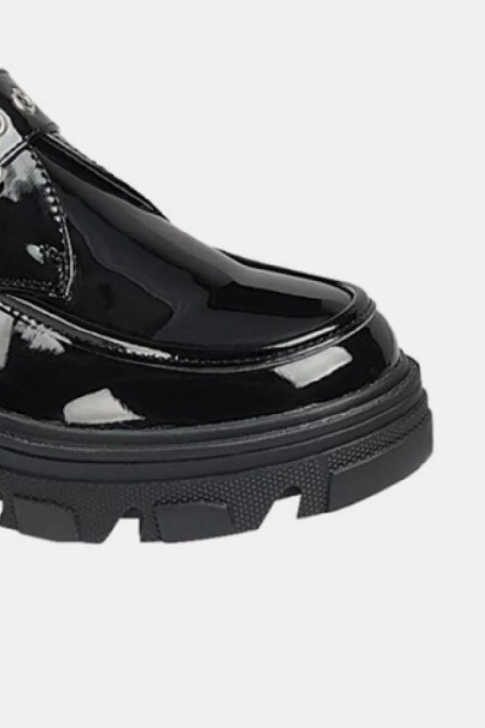 Samara Buckled Platform Lug Sole Loafers In Black