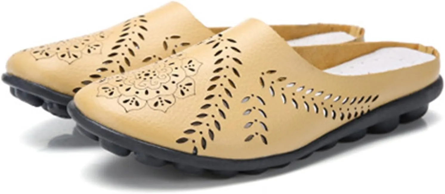 Sandals for Women Summer Breathable Flats Slippers Closed Toe Slip on Sandals Comfortable Dressy Leather Loafer2