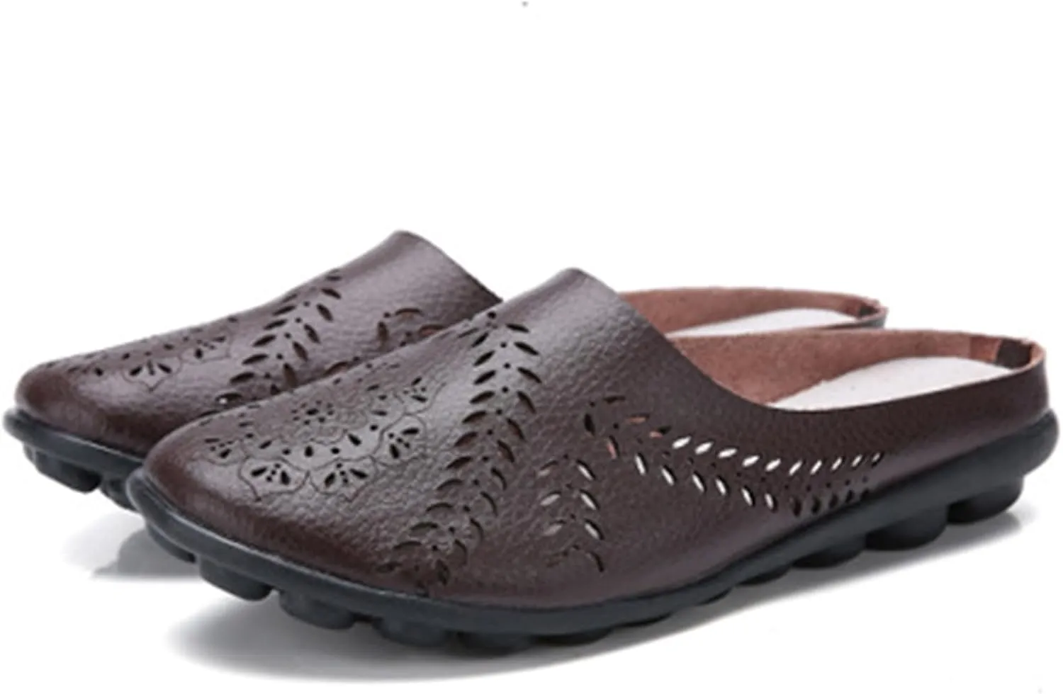 Sandals for Women Summer Breathable Flats Slippers Closed Toe Slip on Sandals Comfortable Dressy Leather Loafer2