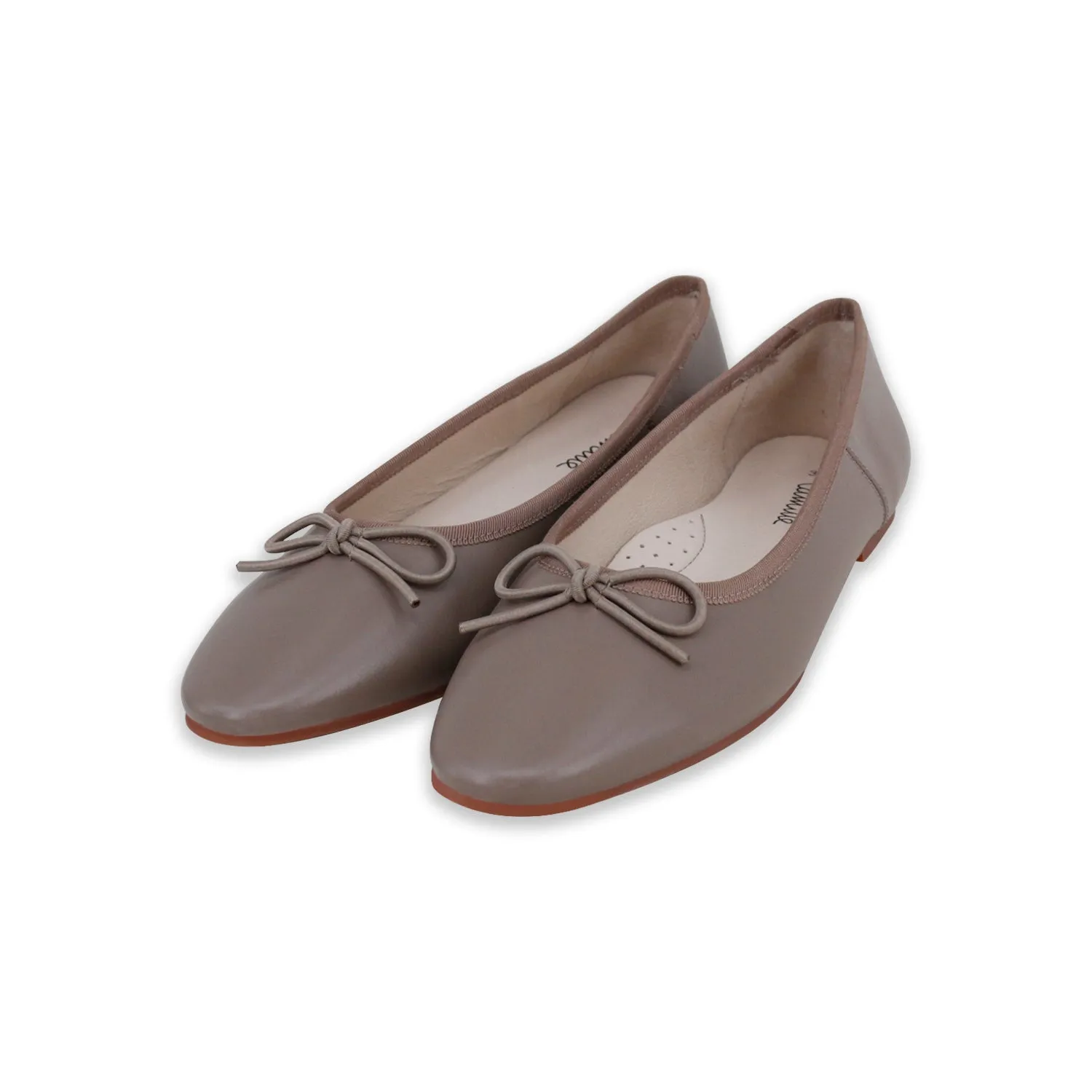 shoes remi flats with bow tie - taupe