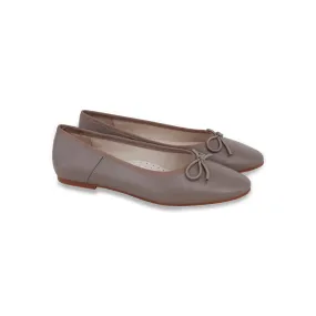 shoes remi flats with bow tie - taupe