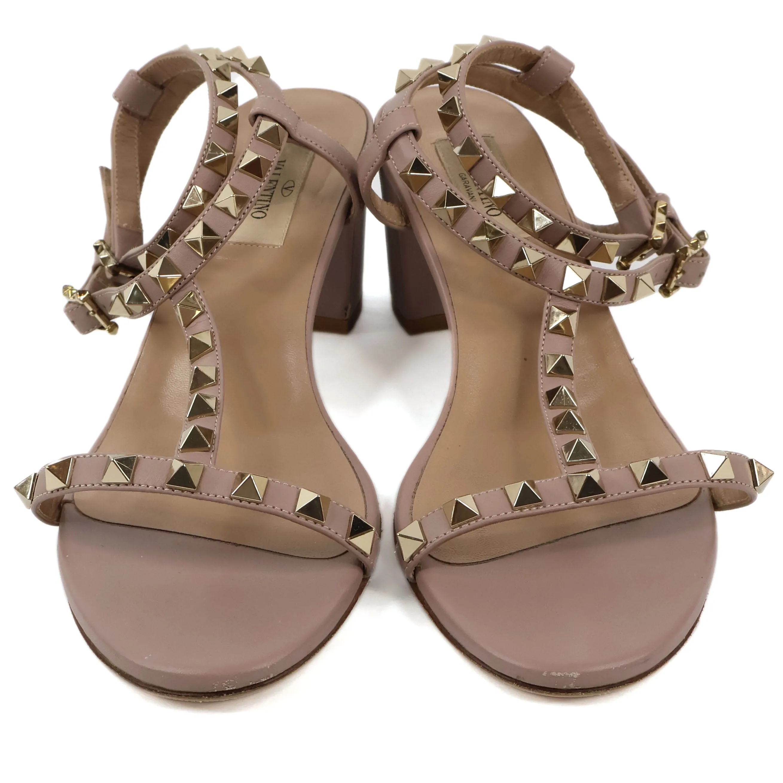 Valentino Sandals Ankle Strap Rockstud Nude