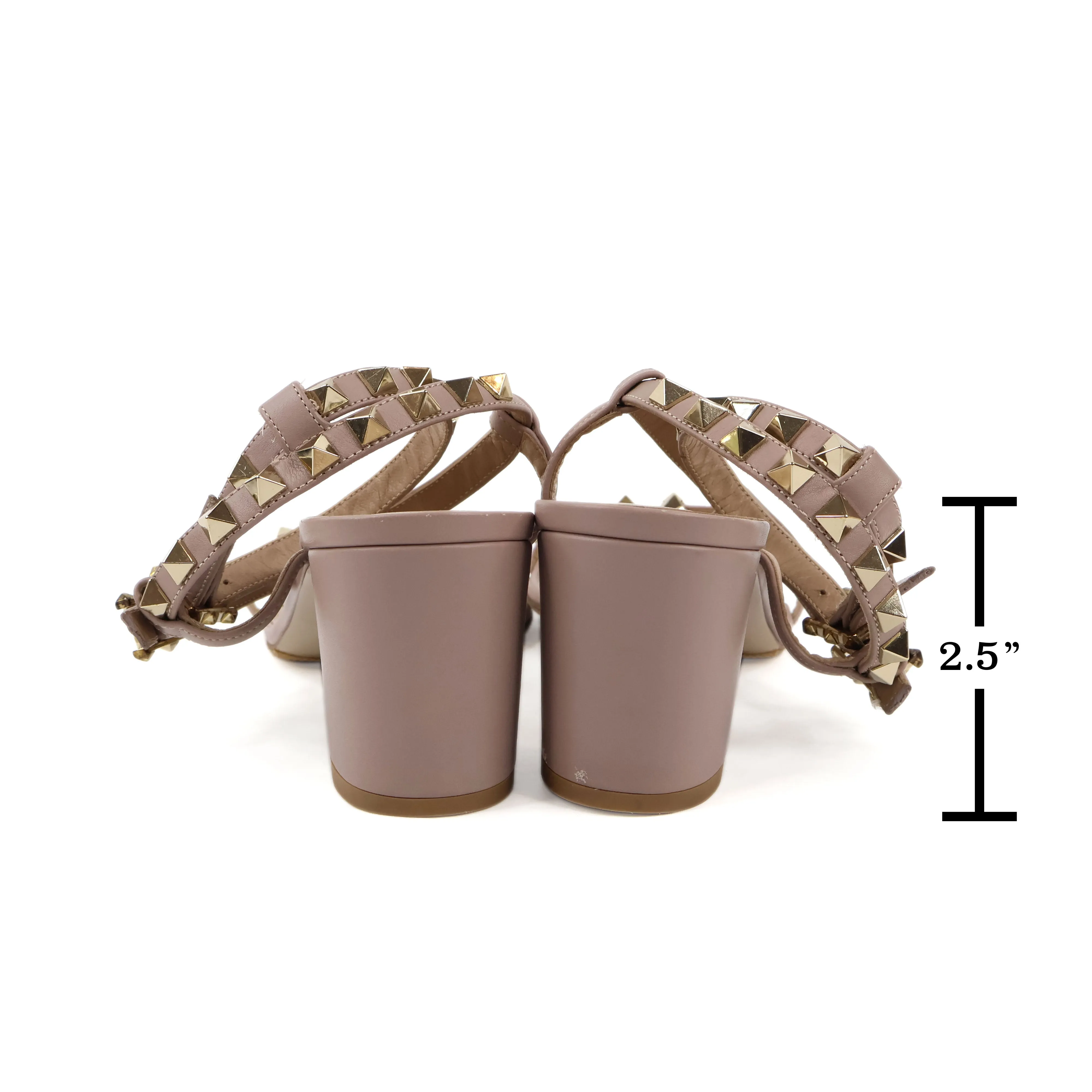 Valentino Sandals Ankle Strap Rockstud Nude