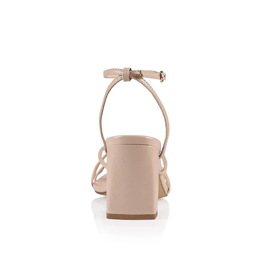 Verali Shoes - Nakita Block Heel Sandal (Nude Smooth)