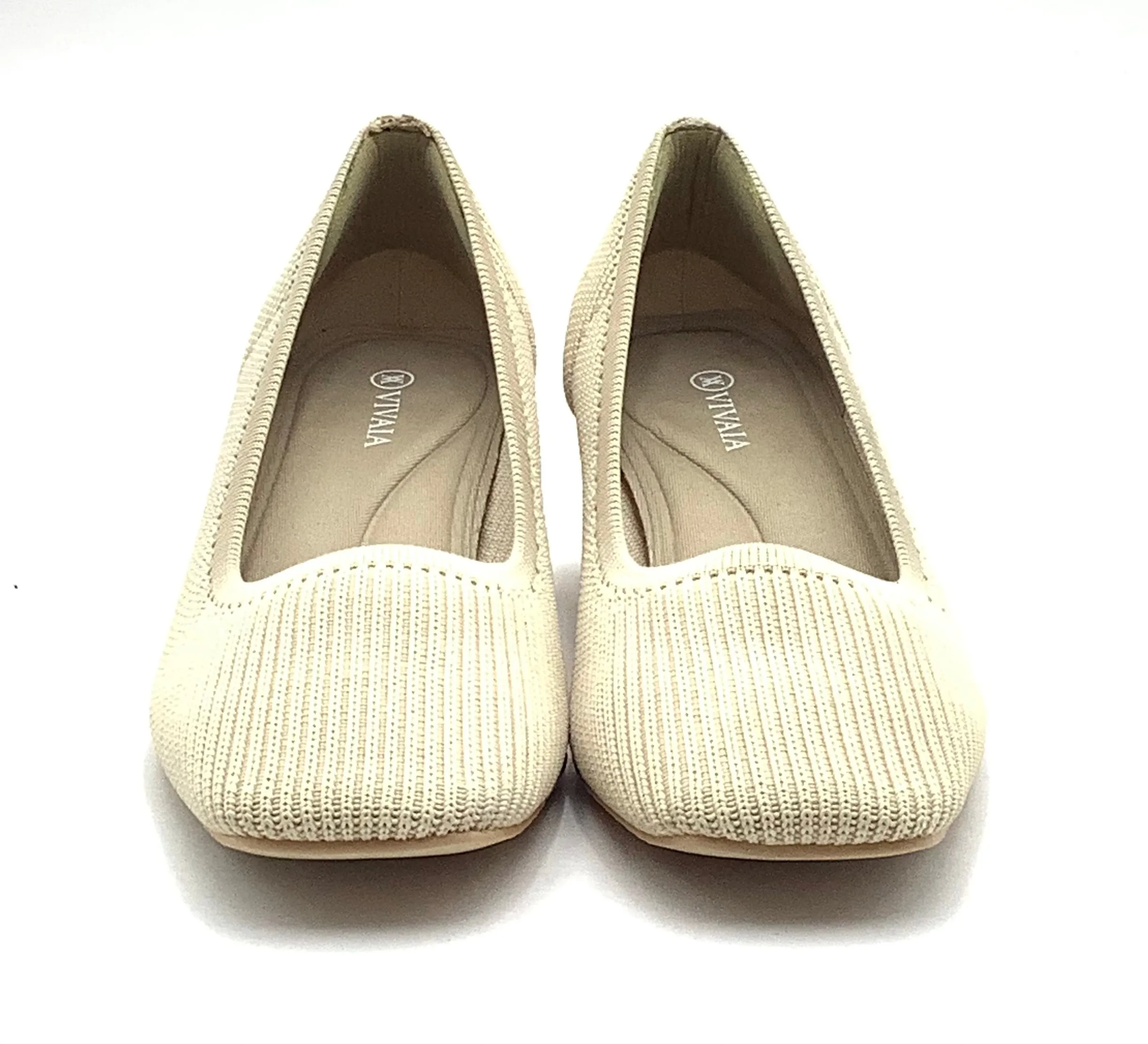 Vivaia Cream Square-toe Block Heel EU 37.5