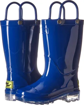 Western Chief Kids Waterproof Light Up Rain Boots With Handles for Easy On and Off for Boys and Girls