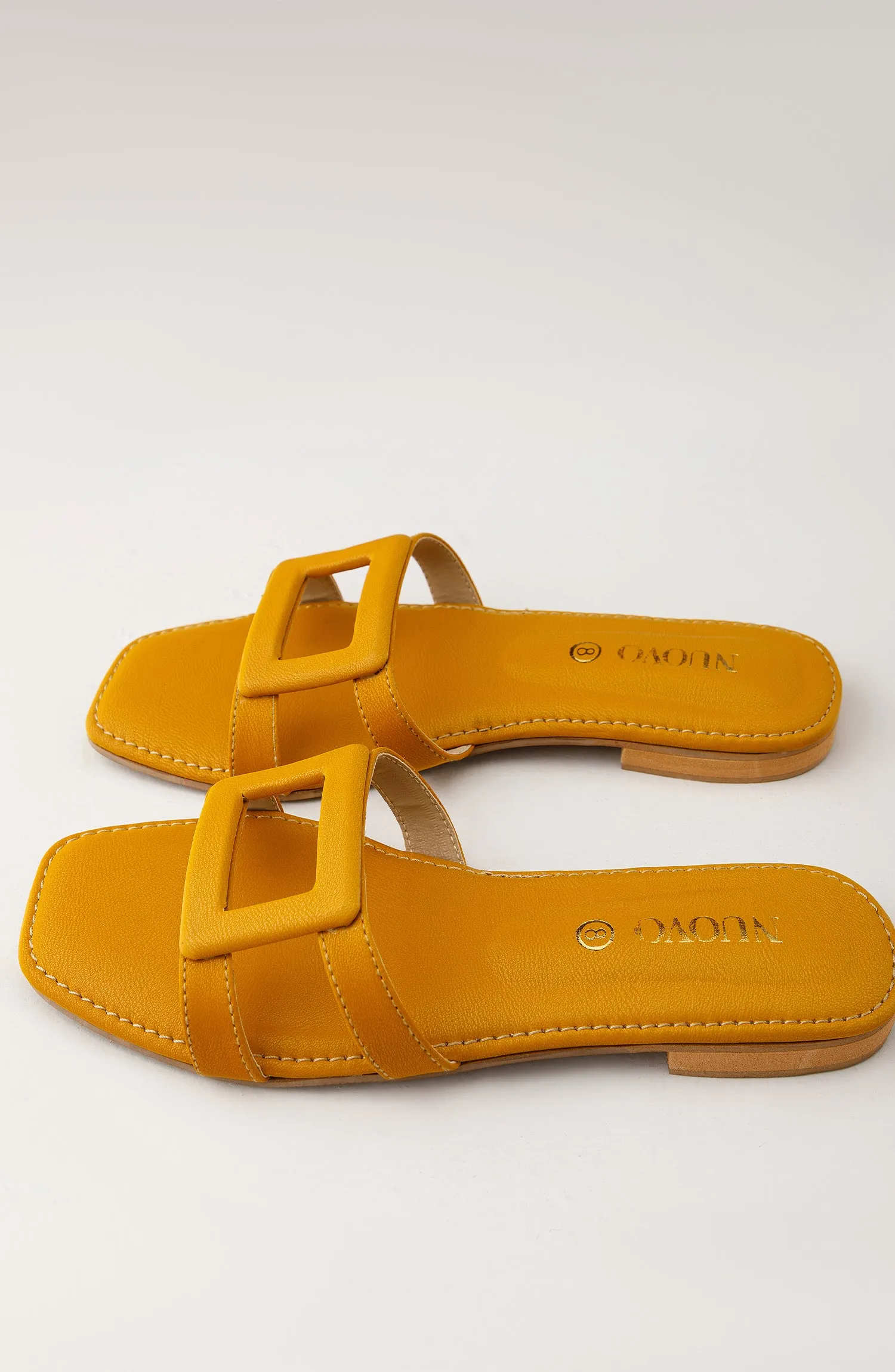 Women Slippers -  Flat Sandals - MUSTARD (WAFF23W-1005 MUSTARD)
