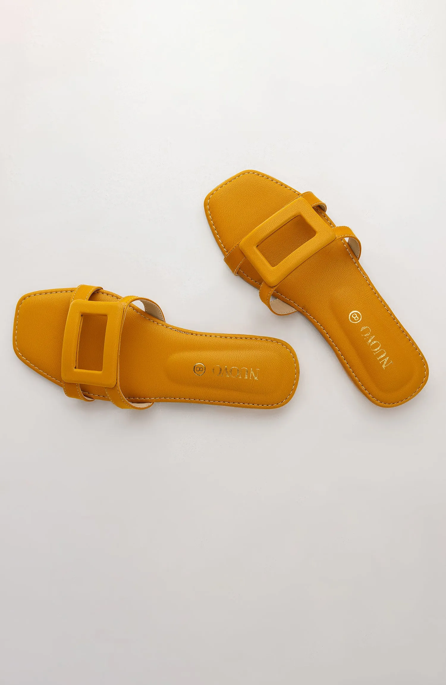 Women Slippers -  Flat Sandals - MUSTARD (WAFF23W-1005 MUSTARD)