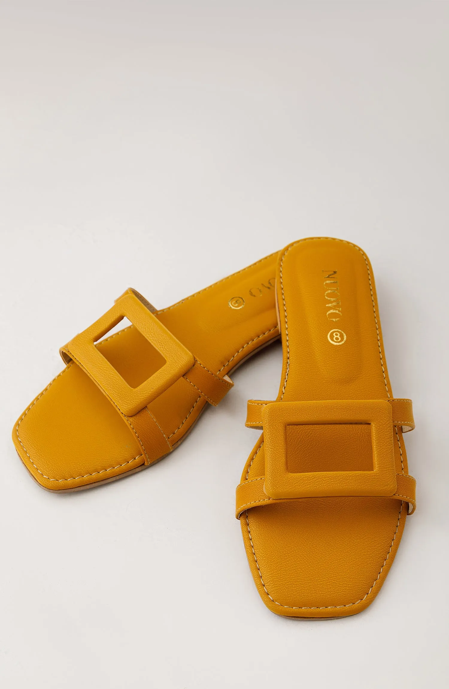 Women Slippers -  Flat Sandals - MUSTARD (WAFF23W-1005 MUSTARD)
