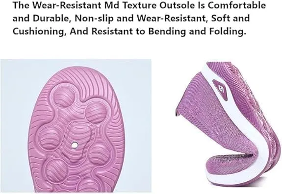 Women's Woven Orthopedic Breathable Soft Shoes Slip On Diabetic Foam Walking Shoes Arch Support Non Slip Lightweight Casual Breathable Tennis Shoes