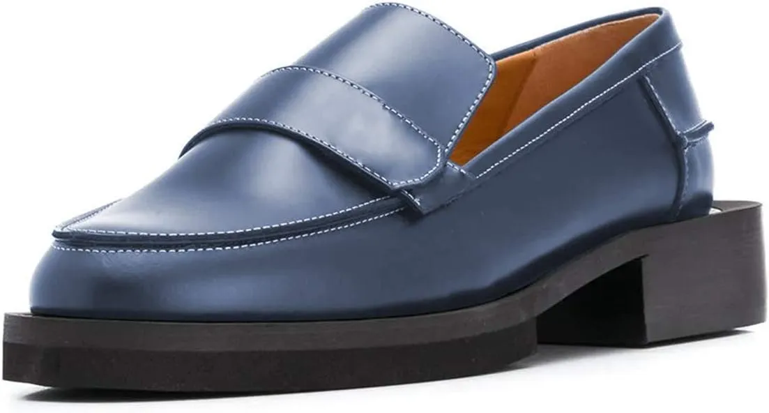 YDN Women Trendy Round Toe Loafers Classic Slip On Low Heel Dress Pumps Comfort Office Walking Shoes Size-4-15 US