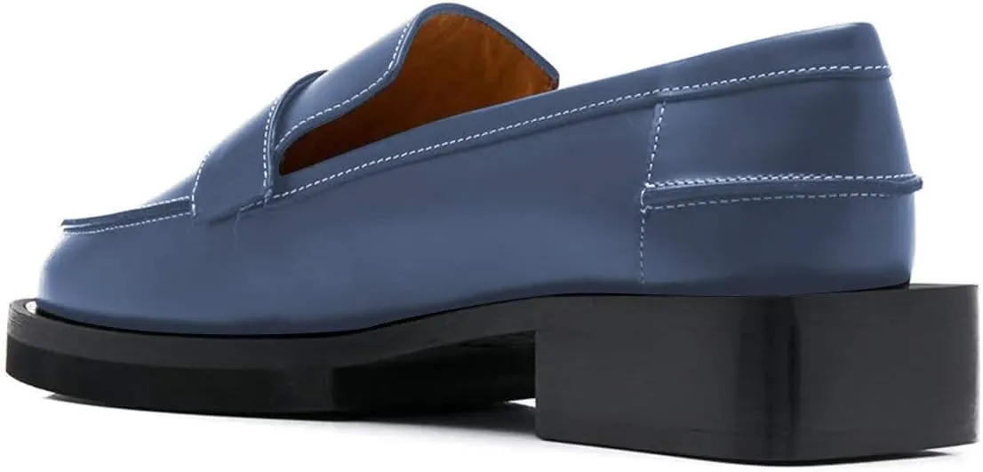 YDN Women Trendy Round Toe Loafers Classic Slip On Low Heel Dress Pumps Comfort Office Walking Shoes Size-4-15 US